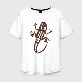 Мужская футболка хлопок Oversize с принтом Geko в Санкт-Петербурге, 100% хлопок | свободный крой, круглый ворот, “спинка” длиннее передней части | гекон | динозавры | дракон | животные | лягушки | ящер | ящерица