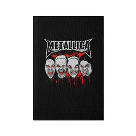 Обложка для паспорта матовая кожа с принтом Metallica в Санкт-Петербурге, натуральная матовая кожа | размер 19,3 х 13,7 см; прозрачные пластиковые крепления | album | black | concert | heavy | kirk | metal | metallica | music | rock | tolls | джеймс хэтфилд | кирк хэмметт | клифф бёртон | ларс ульрих | метал | металлика | трэш