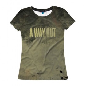 Женская футболка 3D с принтом A WAY OUT в Санкт-Петербурге, 100% полиэфир ( синтетическое хлопкоподобное полотно) | прямой крой, круглый вырез горловины, длина до линии бедер | 