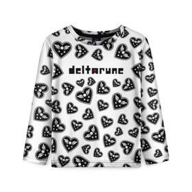Детский лонгслив 3D с принтом DELTARUNE в Санкт-Петербурге, 100% полиэстер | длинные рукава, круглый вырез горловины, полуприлегающий силуэт
 | Тематика изображения на принте: delta r | delta rune | deltarune | deltarune 2 | deltarune сердце. | дельта | дельта руна