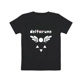 Детская футболка хлопок с принтом DELTARUNE в Санкт-Петербурге, 100% хлопок | круглый вырез горловины, полуприлегающий силуэт, длина до линии бедер | Тематика изображения на принте: delta r | delta rune | deltarune | deltarune 2 | deltarune сердце | дельта | дельта руна | дельтаран.