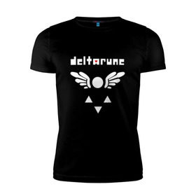 Мужская футболка премиум с принтом DELTARUNE в Санкт-Петербурге, 92% хлопок, 8% лайкра | приталенный силуэт, круглый вырез ворота, длина до линии бедра, короткий рукав | Тематика изображения на принте: delta r | delta rune | deltarune | deltarune 2 | deltarune сердце | дельта | дельта руна | дельтаран.