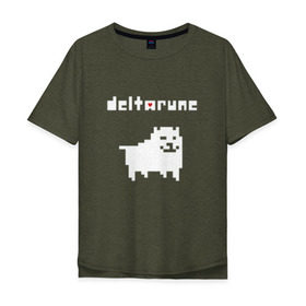 Мужская футболка хлопок Oversize с принтом DELTARUNE в Санкт-Петербурге, 100% хлопок | свободный крой, круглый ворот, “спинка” длиннее передней части | Тематика изображения на принте: delta r | delta rune | deltarune | deltarune 2 | deltarune сердце | дельта | дельта руна | дельтаран.