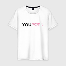Мужская футболка хлопок с принтом YouPorn в Санкт-Петербурге, 100% хлопок | прямой крой, круглый вырез горловины, длина до линии бедер, слегка спущенное плечо. | brazzers | you | браззерс | сайт