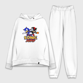 Женский костюм хлопок Oversize с принтом SONIC JUMP в Санкт-Петербурге,  |  | hedgehog | metal sonic | silver | silver the hedgehog | sonic | sonic boom | sonic the hedgehog | ёж сонник | игры | соник | фильмы