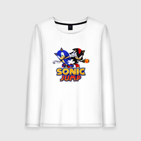 Женский лонгслив хлопок с принтом SONIC JUMP в Санкт-Петербурге, 100% хлопок |  | hedgehog | metal sonic | silver | silver the hedgehog | sonic | sonic boom | sonic the hedgehog | ёж сонник | игры | соник | фильмы