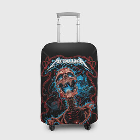 Чехол для чемодана 3D с принтом Metallica в Санкт-Петербурге, 86% полиэфир, 14% спандекс | двустороннее нанесение принта, прорези для ручек и колес | metallica | rock | арт | гитара | кости | металл | металлика | музыка | рок | череп