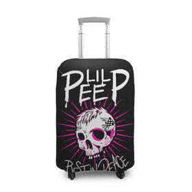 Чехол для чемодана 3D с принтом Lil Peep в Санкт-Петербурге, 86% полиэфир, 14% спандекс | двустороннее нанесение принта, прорези для ручек и колес | crybaby | gustav elijah ahr | hellboy | lil peep | lilpeep | peep | rap | густав элайджа ар | лил пип | рэп | хип хоп | эмо рэп