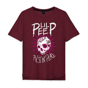 Мужская футболка хлопок Oversize с принтом Lil Peep в Санкт-Петербурге, 100% хлопок | свободный крой, круглый ворот, “спинка” длиннее передней части | crybaby | gustav elijah ahr | hellboy | lil peep | lilpeep | peep | rap | густав элайджа ар | лил пип | рэп | хип хоп | эмо рэп