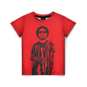 Детская футболка 3D с принтом Скриптонит в Санкт-Петербурге, 100% гипоаллергенный полиэфир | прямой крой, круглый вырез горловины, длина до линии бедер, чуть спущенное плечо, ткань немного тянется | макет с портретом скриптонита в векторной гра