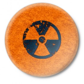 Значок с принтом Радиация в Санкт-Петербурге,  металл | круглая форма, металлическая застежка в виде булавки | radiation | кислота | прикол | прикольная картинка | радиация
