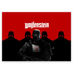 Поздравительная открытка с принтом Wolfenstein в Санкт-Петербурге, 100% бумага | плотность бумаги 280 г/м2, матовая, на обратной стороне линовка и место для марки
 | cyberpilot | new colossus | new order | old blood | wolfenstein | youngblood | игры