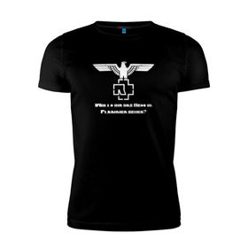 Мужская футболка премиум с принтом Rammstein в Санкт-Петербурге, 92% хлопок, 8% лайкра | приталенный силуэт, круглый вырез ворота, длина до линии бедра, короткий рукав | metallica | music | rammstein | rock | металл | металлика | музыка | раммштайн | рок | рок группа