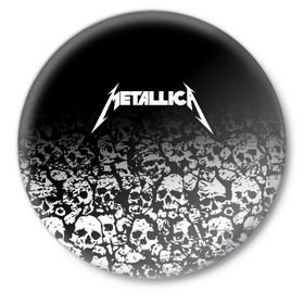 Значок с принтом METALLICA (НА СПИНЕ) в Санкт-Петербурге,  металл | круглая форма, металлическая застежка в виде булавки | matters metallica | music | nothing else | rock | trash metal | группа | музыка | музыканты | рок | трэш металл