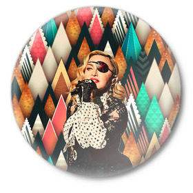 Значок с принтом Мадонна в Санкт-Петербурге,  металл | круглая форма, металлическая застежка в виде булавки | Тематика изображения на принте: 