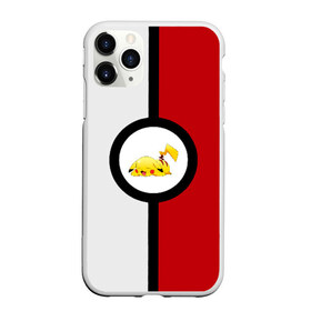 Чехол для iPhone 11 Pro матовый с принтом Pokeball (pikachu sleep) в Санкт-Петербурге, Силикон |  | Тематика изображения на принте: anime | pikachu | pokeball | pokemon | sleep | аниме. | пикачу | покебол | покемон | спит. белый. красный. чёрный