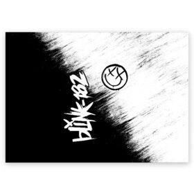 Поздравительная открытка с принтом Blink-182 (2) в Санкт-Петербурге, 100% бумага | плотность бумаги 280 г/м2, матовая, на обратной стороне линовка и место для марки
 | art | blink | music | pop | rock | арт | блинк | музыка | поп музыка | рок