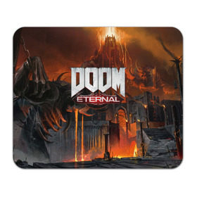 Коврик для мышки прямоугольный с принтом DOOM Eternal в Санкт-Петербурге, натуральный каучук | размер 230 х 185 мм; запечатка лицевой стороны | Тематика изображения на принте: bethesda | dead | death | doom | doom eternal | game | games | metal | monster | ps4 | space | steam | xbox | дум | игра | космос | метал | меч | экшн