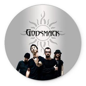 Коврик для мышки круглый с принтом Godsmack в Санкт-Петербурге, резина и полиэстер | круглая форма, изображение наносится на всю лицевую часть | alternative | american rock | crimson | grunge | hardrock | heavy | heavy metal | i stand alone | nu metal | post grunge | rock | sully erna | альтернатива | грандж | рок | хард рок | хэви