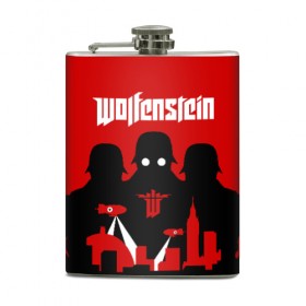 Фляга с принтом Wolfenstein в Санкт-Петербурге, металлический корпус | емкость 0,22 л, размер 125 х 94 мм. Виниловая наклейка запечатывается полностью | 