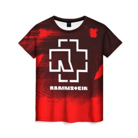 Женская футболка 3D с принтом RAMMSTEIN в Санкт-Петербурге, 100% полиэфир ( синтетическое хлопкоподобное полотно) | прямой крой, круглый вырез горловины, длина до линии бедер | music | rammstein | rock | группа | музыка | музыканты | рамштайн | рок