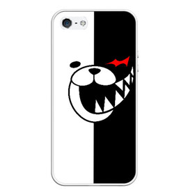 Чехол для iPhone 5/5S матовый с принтом MONOKUMA в Санкт-Петербурге, Силикон | Область печати: задняя сторона чехла, без боковых панелей | anime | bear | black  white | danganronpa | kurokuma | monodam | monokuma | monomi | monotaro | pink | rabbit | school | shirokuma | аниме | главарь | мoноми | монокума | черно белый | школа