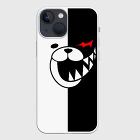 Чехол для iPhone 13 mini с принтом Monokuma открыл рот в Санкт-Петербурге,  |  | anime | bear | black  white | danganronpa | kurokuma | monodam | monokuma | monomi | monotaro | pink | rabbit | school | shirokuma | аниме | главарь | мoноми | монокума | черно белый | школа