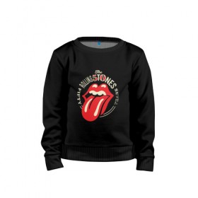 Детский свитшот хлопок с принтом Rolling stones в Санкт-Петербурге, 100% хлопок | круглый вырез горловины, эластичные манжеты, пояс и воротник | roll stone | rolling stone скачать | rolling stones | rolling stones лучшее | the rolling stones | купить футболку rolling stones | рок | рок н ролл | роллин стоунз | футболка rolling stones