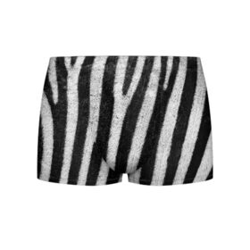 Мужские трусы 3D с принтом Zebra Skin в Санкт-Петербурге, 50% хлопок, 50% полиэстер | классическая посадка, на поясе мягкая тканевая резинка | Тематика изображения на принте: animal | black | black white | pattern. | skin | streaks | texture | white | zebra | белый | животное | животные | зебра | полосы | текстура | узор | чёрно белые | чёрный