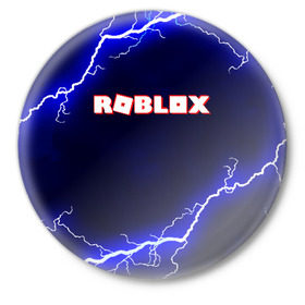 Значок с принтом ROBLOX в Санкт-Петербурге,  металл | круглая форма, металлическая застежка в виде булавки | game | gamer | logo | minecraft | roblox | simulator | игра | конструктор | лого | симулятор | строительство | фигура