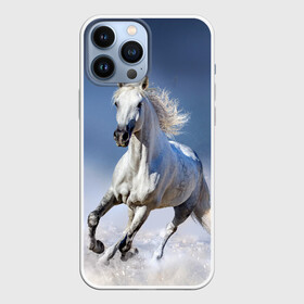 Чехол для iPhone 13 Pro Max с принтом Белая лошадь в Санкт-Петербурге,  |  | animal | beautiful | gloss | horse | mane | mustang | muzzle | nature | snow | white | wild | winter | белый | грива | дикий | животное | зима | конь | красивый | лоск | лошадь | мустанг | природа | скакун | снег