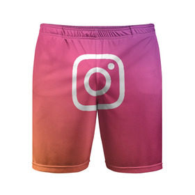 Мужские шорты спортивные с принтом Instagram в Санкт-Петербурге,  |  | instagram | photo | инстаблогер | инстаграм | интернет | сеть | социальная | фото