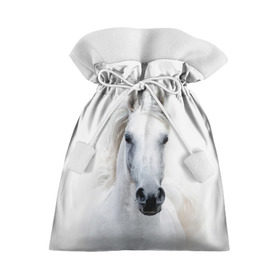 Подарочный 3D мешок с принтом Белая лошадь в Санкт-Петербурге, 100% полиэстер | Размер: 29*39 см | animal | beautiful | gloss | horse | mane | mustang | muzzle | white | wild | белый | грива | дикий | животное | конь | красивый | лоск | лошадь | мустанг | скакун