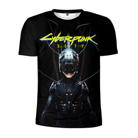 Мужская футболка 3D спортивная с принтом Cyberpunk 2077 в Санкт-Петербурге, 100% полиэстер с улучшенными характеристиками | приталенный силуэт, круглая горловина, широкие плечи, сужается к линии бедра | cyberpunk | cyberpunk 2077 | samurai | игры | киану ривз | киберпанк | самурай