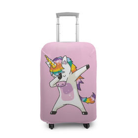 Чехол для чемодана 3D с принтом Единорог в Санкт-Петербурге, 86% полиэфир, 14% спандекс | двустороннее нанесение принта, прорези для ручек и колес | animal | cool | cute | fabulous | horn | horse | magical | pink | rainbow | unicorn | волшебный | единорог | животное | лошадь | милый | прикольный | радуга | рог | розовый | сказочный