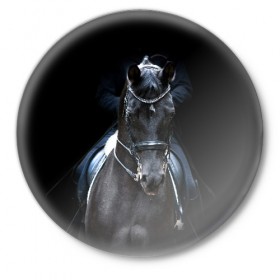 Значок с принтом Лошадь в Санкт-Петербурге,  металл | круглая форма, металлическая застежка в виде булавки | 
