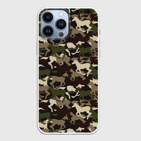 Чехол для iPhone 13 Pro Max с принтом Камуфляж в Санкт-Петербурге,  |  | Тематика изображения на принте: animal | camouflage | cool | herd | horse | khaki | military | военный | животное | камуфляж | конь | лошадь | прикольный | скакун | табун | хаки