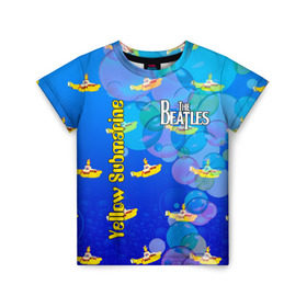 Детская футболка 3D с принтом The Beatles (2) в Санкт-Петербурге, 100% гипоаллергенный полиэфир | прямой крой, круглый вырез горловины, длина до линии бедер, чуть спущенное плечо, ткань немного тянется | Тематика изображения на принте: beatles | music | rock | the beatles | yellow submarine | битлз | джон леннон | легенда | музыка | пит бест | рок