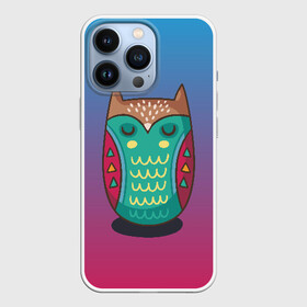 Чехол для iPhone 13 Pro с принтом Мудрая сова в Санкт-Петербурге,  |  | арт | милая | милый | мудрая | перья | птенец | птица | птичка | сова | совенок | совушка