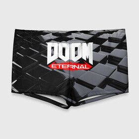 Мужские купальные плавки 3D с принтом Doom Blocks в Санкт-Петербурге, Полиэстер 85%, Спандекс 15% |  | cacodemon | doom | eternal | вечность | вечный | дум | итёрнал | какодемон | этернал