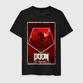 Мужская футболка хлопок с принтом Doom в Санкт-Петербурге, 100% хлопок | прямой крой, круглый вырез горловины, длина до линии бедер, слегка спущенное плечо. | cacodemon | doom | eternal | вечность | вечный | дум | итёрнал | какодемон | этернал
