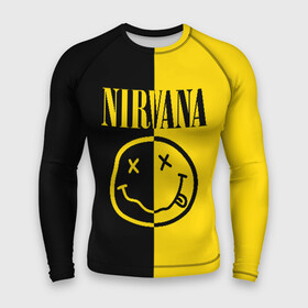 Мужской рашгард 3D с принтом NIRVANA в Санкт-Петербурге,  |  | music | nirvana | rip smile | rock | smile | группа | курт кобейн | музыка | нирвана | рок | смайл