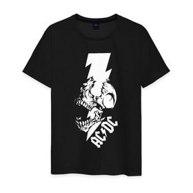 Мужская футболка хлопок с принтом AC/DC HIGH VOLTAGE в Санкт-Петербурге, 100% хлопок | прямой крой, круглый вырез горловины, длина до линии бедер, слегка спущенное плечо. | 