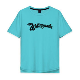 Мужская футболка хлопок Oversize с принтом WHITESNAKE в Санкт-Петербурге, 100% хлопок | свободный крой, круглый ворот, “спинка” длиннее передней части | Тематика изображения на принте: 