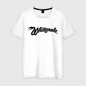 Мужская футболка хлопок с принтом WHITESNAKE в Санкт-Петербурге, 100% хлопок | прямой крой, круглый вырез горловины, длина до линии бедер, слегка спущенное плечо. | Тематика изображения на принте: 