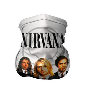 Бандана-труба 3D с принтом Nirvana в Санкт-Петербурге, 100% полиэстер, ткань с особыми свойствами — Activecool | плотность 150‒180 г/м2; хорошо тянется, но сохраняет форму | 90 | alternative | crimson | david grohl | foo fighters | grunge | kurt cobain | music | nirvana | rip | rock | smile | гранж | группа | девяностые | курт кобейн | музыка | нирвана | рок
