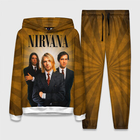 Женский костюм 3D (с толстовкой) с принтом Nirvana в Санкт-Петербурге,  |  | 90 | alternative | crimson | david grohl | foo fighters | grunge | kurt cobain | music | nirvana | rip | rock | smile | гранж | группа | девяностые | курт кобейн | музыка | нирвана | рок