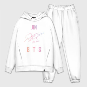 Мужской костюм хлопок OVERSIZE с принтом JIN BTS АВТОГРАФ в Санкт-Петербурге,  |  | bts | bts boy | bts love | jin | k pop | love yourself | айдол | битиэс | бтс | ким тэ хен | фанфик бтс | чин. | чон чонгук