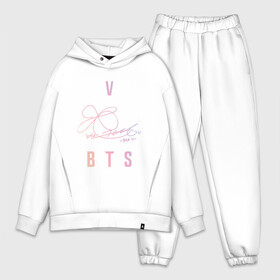 Мужской костюм хлопок OVERSIZE с принтом V BTS АВТОГРАФ в Санкт-Петербурге,  |  | bts | bts boy | bts love | k pop | love yourself | v | айдол | битиэс | бтс | ви. | ким тэ хен | фанфик бтс | чон чонгук