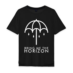 Мужская футболка хлопок Oversize с принтом BRING ME THE HORIZON в Санкт-Петербурге, 100% хлопок | свободный крой, круглый ворот, “спинка” длиннее передней части | bmth | bring me the horizon